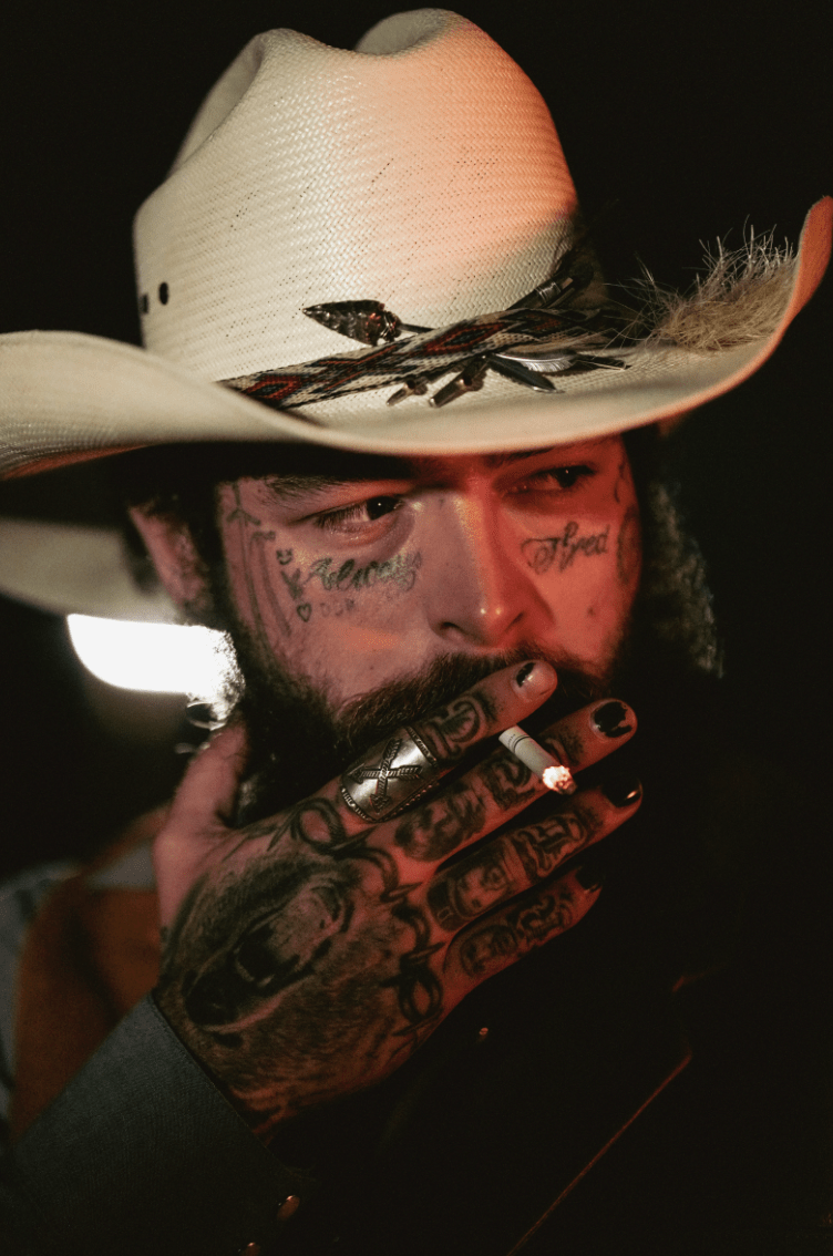 Post Malone, Smoking with Cowboy Hat - Morrison Hotel Gallery