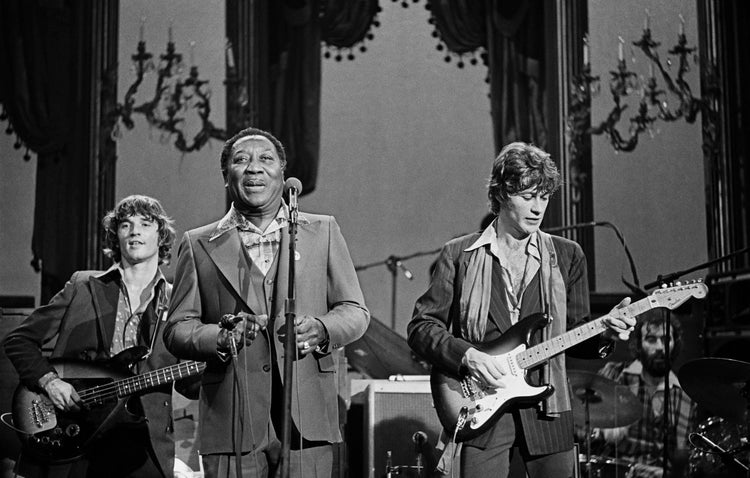 Rick Danko, Muddy Waters, and Robbie Robertson, The Last Waltz, Winterland Ballroom, San Francisco, CA, November 25, 1976. - Morrison Hotel Gallery