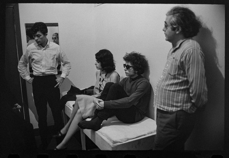 Robbie Robertson, Sally Grossman, Bob Dylan & Albert Grossman Backstage, Forest Hills Stadium 1965 - Morrison Hotel Gallery
