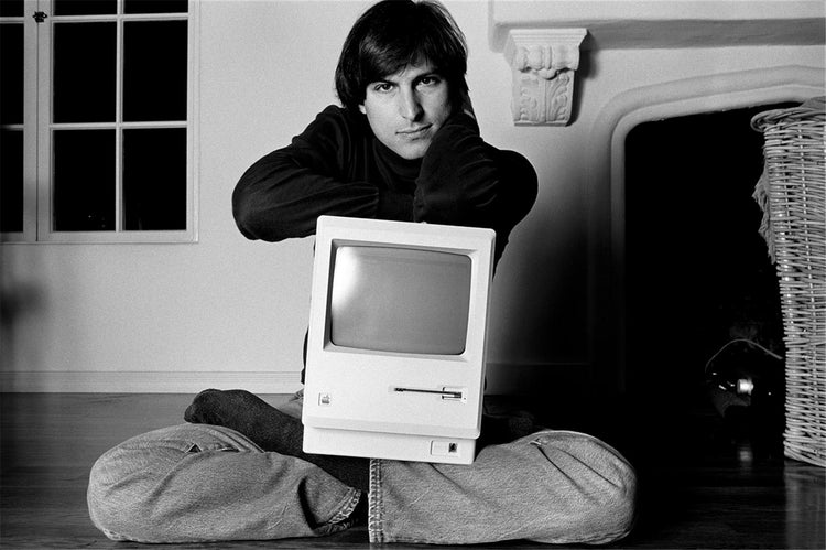 Steve Jobs, Mac on Lap Bel Air, Woodside, CA, 1984 - Morrison Hotel Gallery