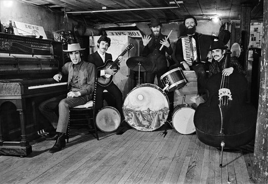 The Band, in the basement of Rick Danko’s Zena Rd. home, Woodstock, 1969 - Morrison Hotel Gallery