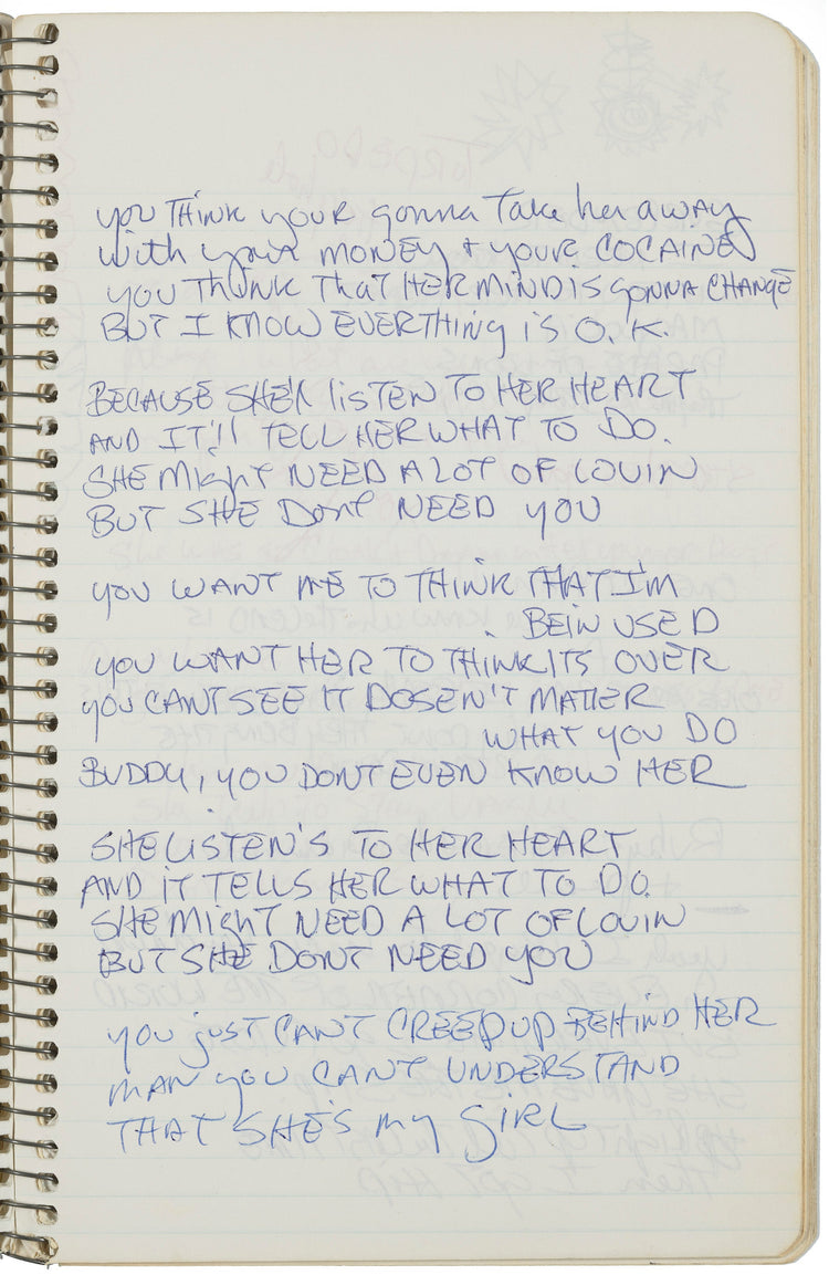 Tom Petty Lyric Journal: "Listen To Her Heart" - Morrison Hotel Gallery