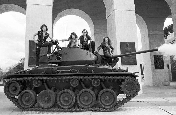 Van Halen riding on a tank - Morrison Hotel Gallery