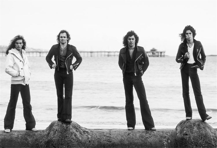 Van Halen standing on pier near the ocean - Morrison Hotel Gallery