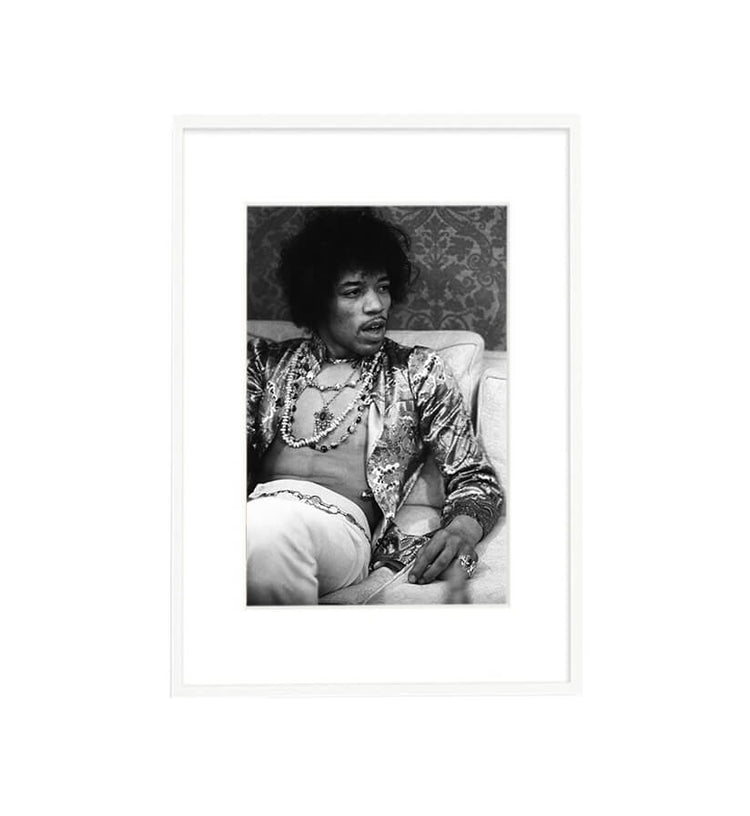 White Frame - Jimi Hendrix, Hollywood, CA, 1967 - 30x40, Edition 4/50 - Morrison Hotel Gallery