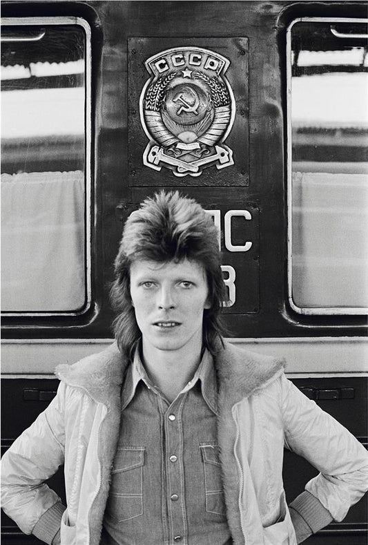David Bowie, in front of Trans Siberian Express, 1973 - Morrison Hotel Gallery