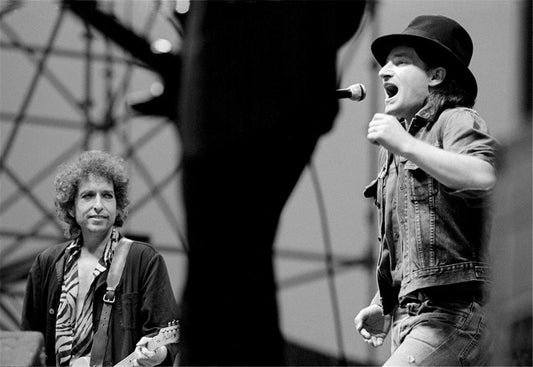 Bono and Bob Dylan in concert